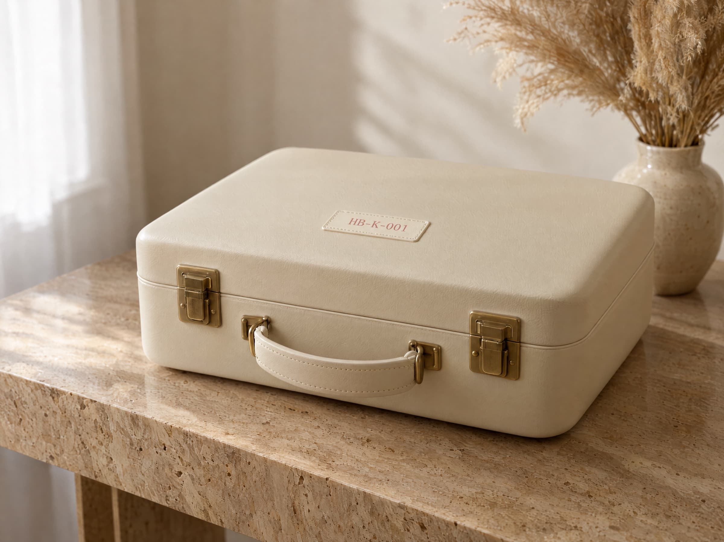 A closed kit case with its kit number label clearly readable on the lid